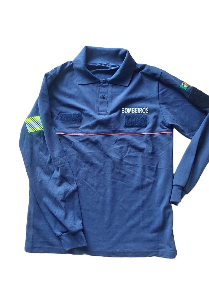 Polos com Manga modelo novo de Bombeiros com Debruado