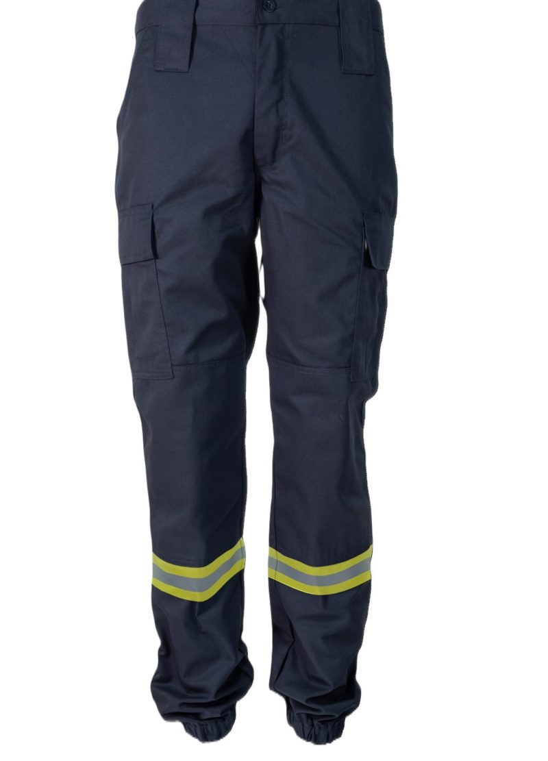 Calças Reforçadas Tipo Americano Facha Refletora Amarela / Cinza