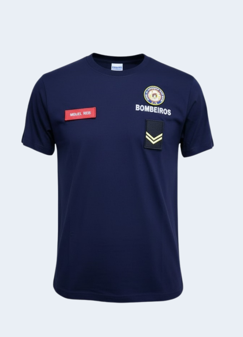 T-shirt Bombeiro com Velcros e Bombeiros a Refletor