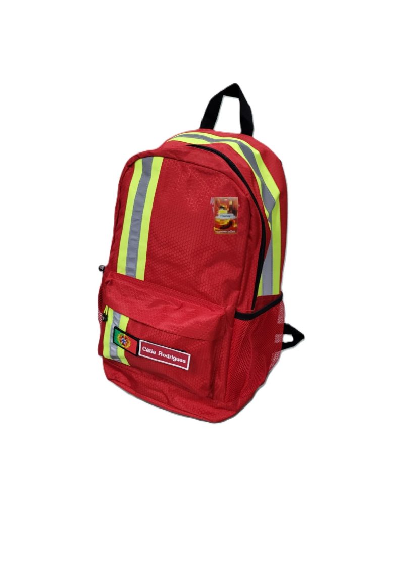 Mochila em Vermelho com tecido Honeycomb para Bombeiros